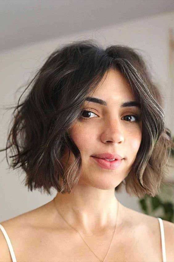 French bob cropped without bangs