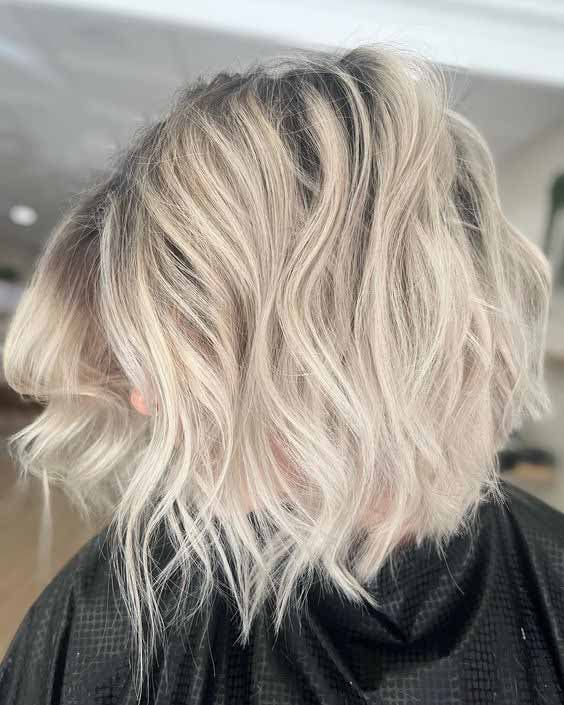 Polar blonde gradient bob