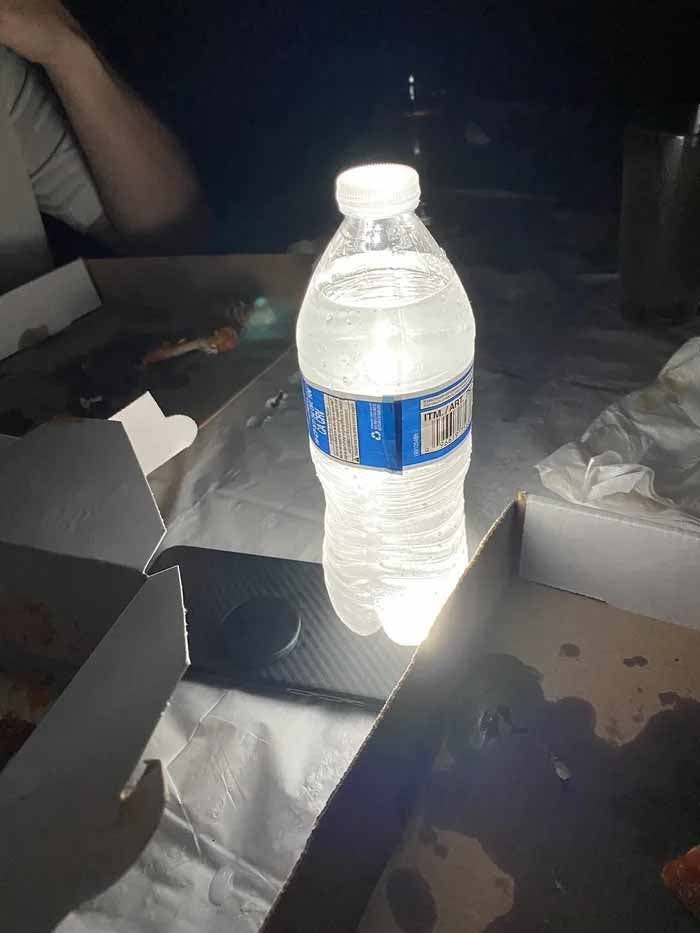 Light up the room with a plastic water bottle