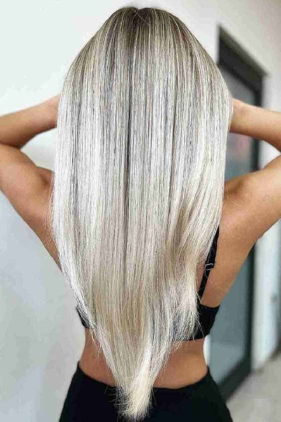 Polar blonde on long hair